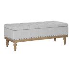 Gray Tufted Traditional Landen Storage Bench