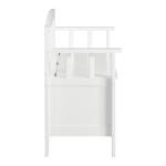 White Wood Lift-Top Storage Entryway Bench