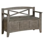 Graywash Wood Lift-Top Storage Entryway Bench