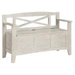 Whitewash Wood Lift-Top Storage Entryway Bench
