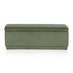Green Corduroy Rectangle Storage Bench