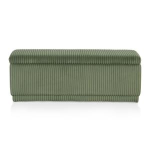 Green Corduroy Rectangle Storage Bench