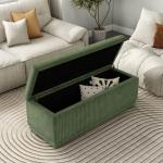 Green Corduroy Rectangle Storage Bench