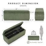 Green Corduroy Rectangle Storage Bench