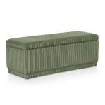 Green Corduroy Rectangle Storage Bench