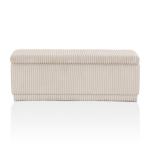 Beige Corduroy Rectangle Storage Bench