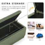 Beige Corduroy Rectangle Storage Bench