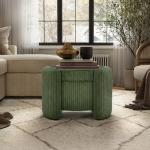 Green Corduroy Tufted Storage Ottoman