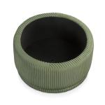Green Corduroy Round Tufted Storage Ottoman