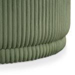 Green Corduroy Round Tufted Storage Ottoman