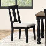 Black Wood Modern Farmhouse 2-pc. Dining Chair Set