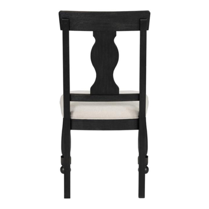 Black Wood Modern Farmhouse 2-pc. Dining Chair Set