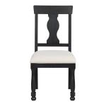 Black Wood Modern Farmhouse 2-pc. Dining Chair Set
