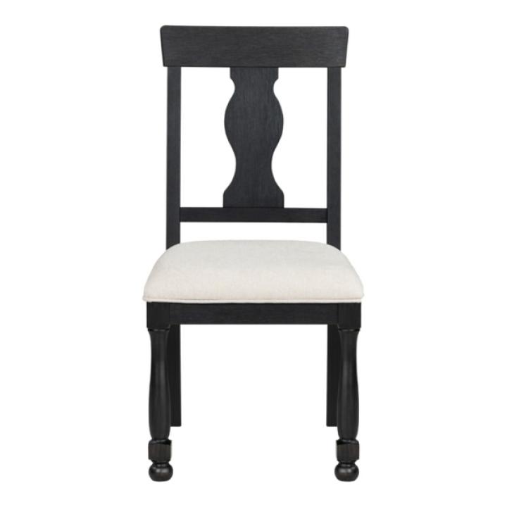Black Wood Modern Farmhouse 2-pc. Dining Chair Set