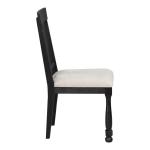 Black Wood Modern Farmhouse 2-pc. Dining Chair Set