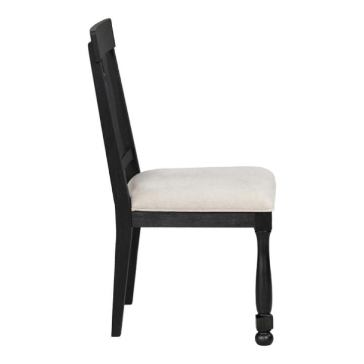 Black Wood Modern Farmhouse 2-pc. Dining Chair Set