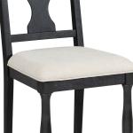 Black Wood Modern Farmhouse 2-pc. Dining Chair Set