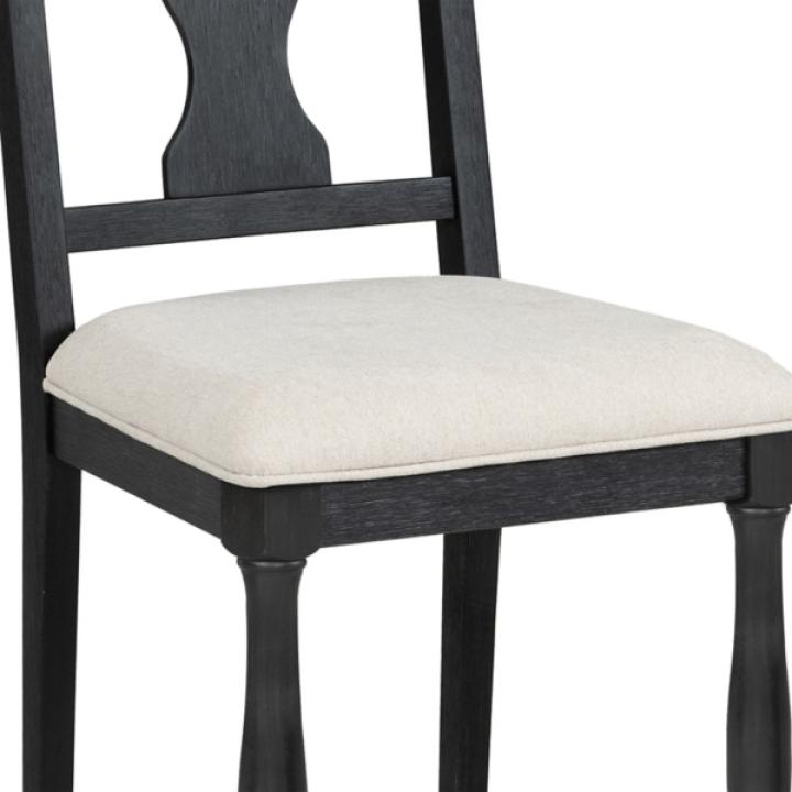 Black Wood Modern Farmhouse 2-pc. Dining Chair Set