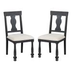 Black Wood Modern Farmhouse 2-pc. Dining Chair Set