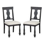 Black Wood Modern Farmhouse 2-pc. Dining Chair Set