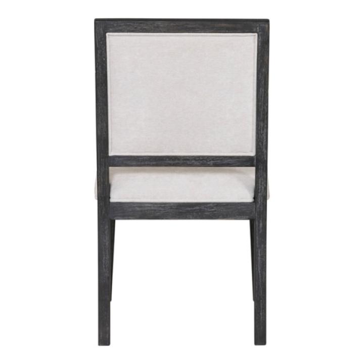 Weathered Black Wood Modern 2-pc. Dining Chair Set