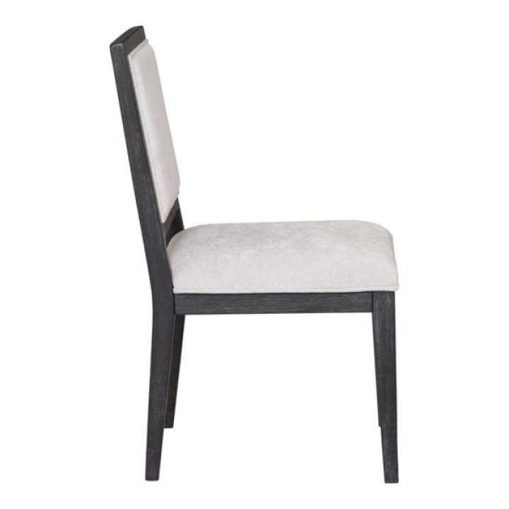 Weathered Black Wood Modern 2-pc. Dining Chair Set