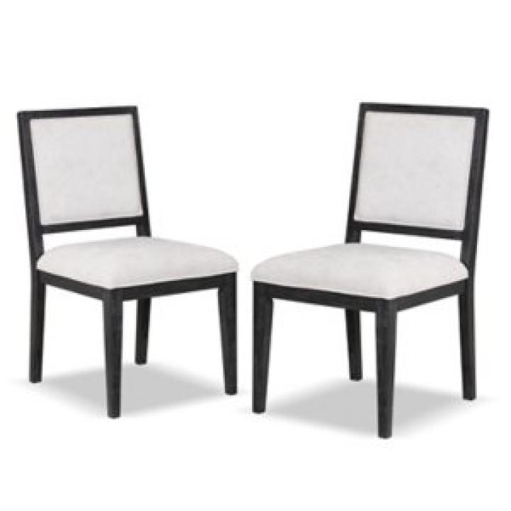 Weathered Black Wood Modern 2-pc. Dining Chair Set