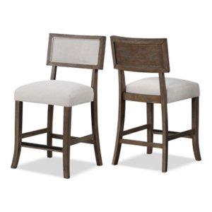 Beige Upholstered Sarena Counter Stools, Set of 2