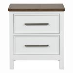 White Two Tone Wood Bering Nightstand