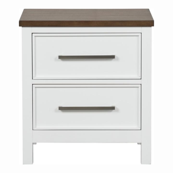 White Two Tone Wood Bering Nightstand
