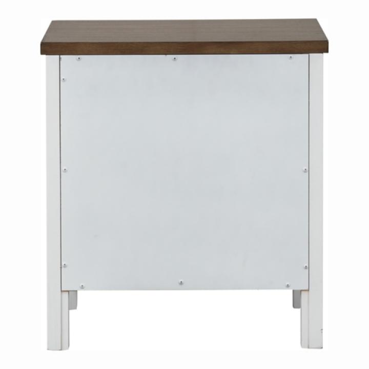 White Two Tone Wood Bering Nightstand