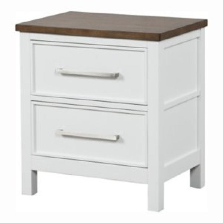 White Two Tone Wood Bering Nightstand