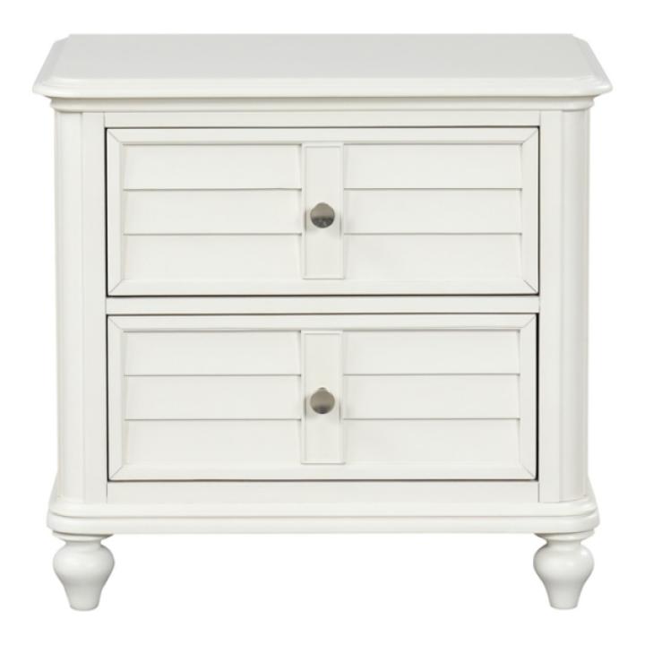 Addie Antique White Wood Nightstand