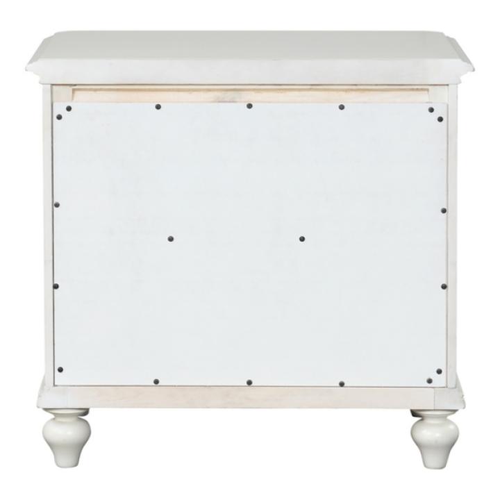 Addie Antique White Wood Nightstand