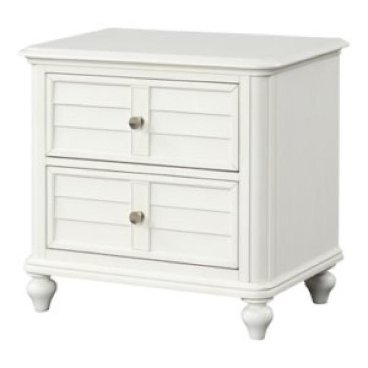 Addie Antique White Wood Nightstand