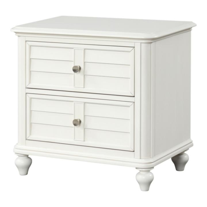 Addie Antique White Wood Nightstand