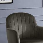 Brown Upholstered Curved Maddy Office Chair