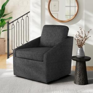 Black Hannover Swivel Accent Chair