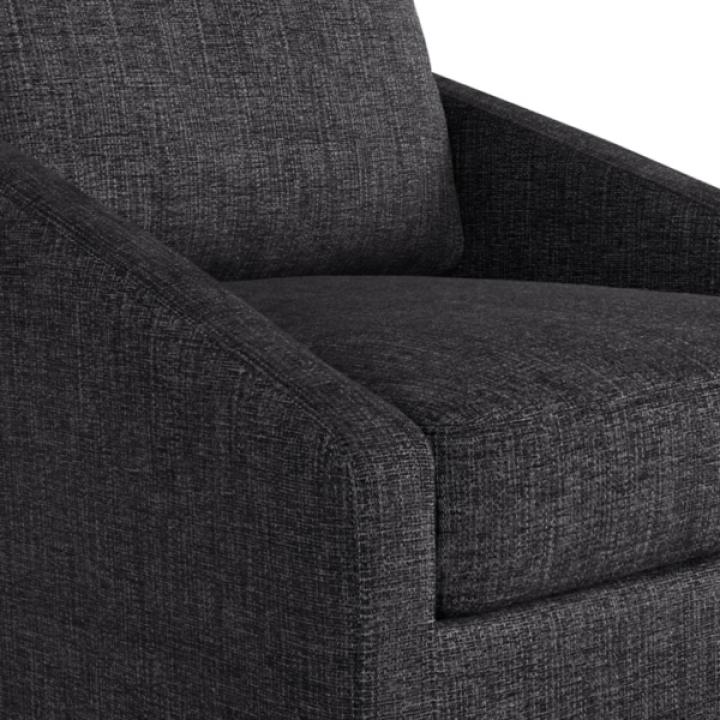 Black Hannover Swivel Accent Chair