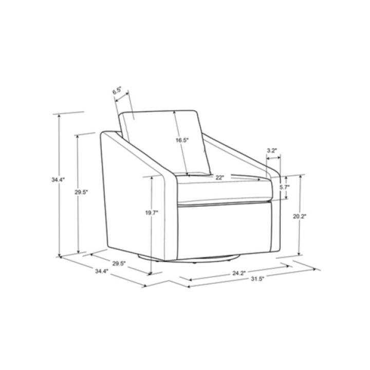 Black Hannover Swivel Accent Chair