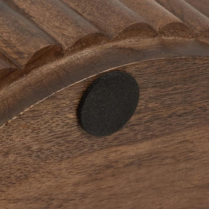 Brown Round Ribbed Reid Accent Table