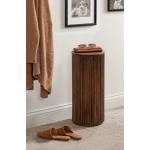 Brown Round Ribbed Reid Accent Table
