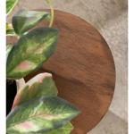 Brown Round Ribbed Reid Accent Table