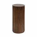 Brown Round Ribbed Reid Accent Table