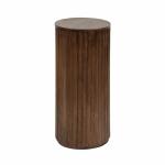 Brown Round Ribbed Reid Accent Table