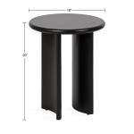 Black Round Ellie Wood Accent Table