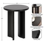 Black Round Ellie Wood Accent Table