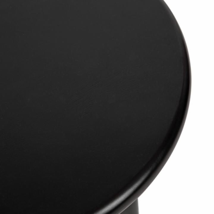 Black Round Ellie Wood Accent Table