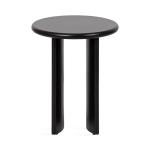 Black Round Ellie Wood Accent Table