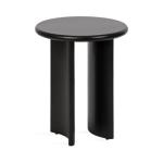 Black Round Ellie Wood Accent Table
